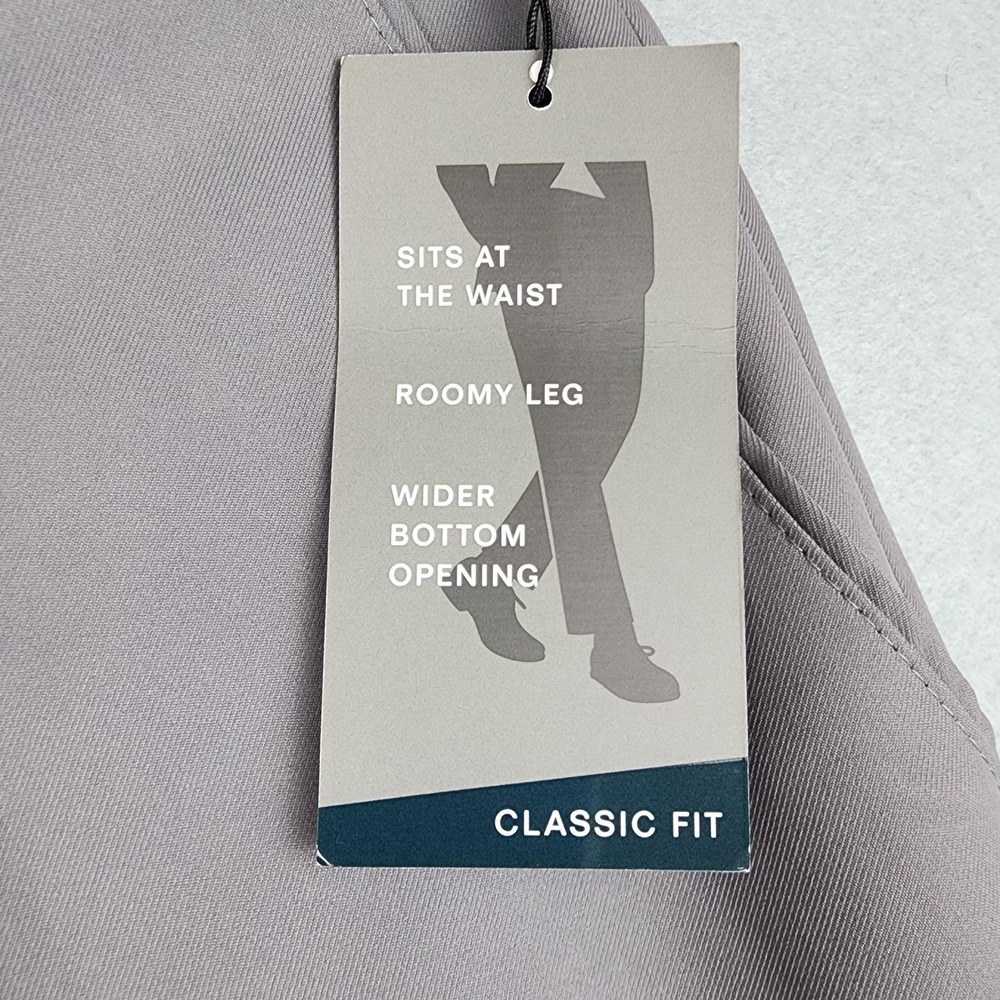 Perry Ellis Portfolio Dress Pants Mens 40x34 Gray Classic Fit Microfiber NWT - Picture 3 of 12